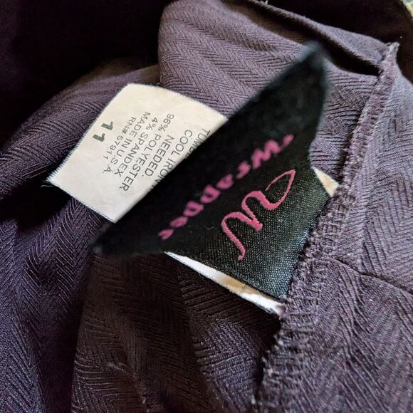 Low & Loose Trousers 11 Grape Purple Cuffed Pants Belt Loops Light Pinstripes - Picture 7 of 9